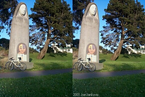 Statue, Trees & Bike